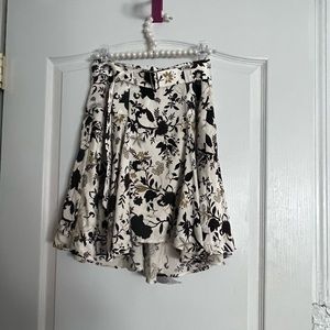 A.L.C. SILK PRINTED SKIRT WITH BELT